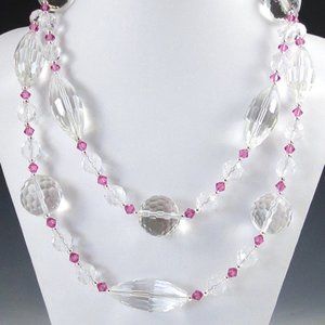 Crystal Quartz, Crystal, Glass, Sterling Necklace